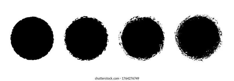 Grunge circle stamp, round badge, vector distress textures