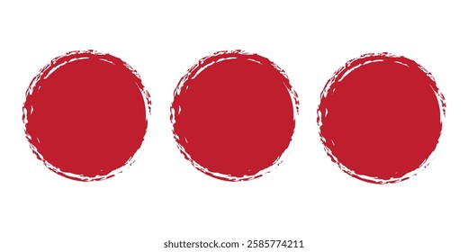 Grunge circle stamp set. Round stamp vector isolated on white background. Variety color stamp vector. For grunge badge, seal, ink and stamp design template.