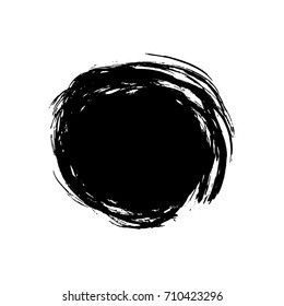 Grunge circle texture. Design element. Abstract ink shape.