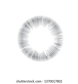 Grunge circle tire tracks frame isolated on white background