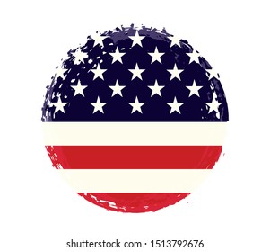 grunge circle with usa flag