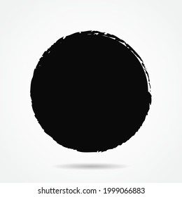 Grunge circle v.1 with simple style, grunge round shape, grunge banner - Color circle brush stroke with black color isolated on white background, Vector Illustration eps 10 