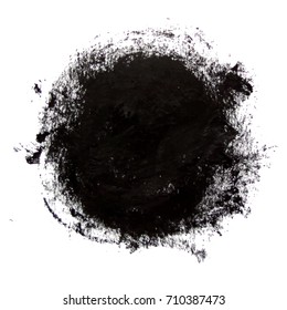Grunge circle. Vector black brush stroke or splash. 