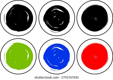 Grunge circle vector. Hand drawn circle illustration.