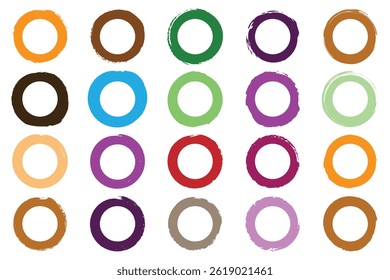 Vector de círculo de grunge, dibujado a mano con efecto de textura de garabato áspero círculo rojo, Elementos creativos para su diseño.