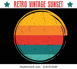 Grunge Circle Vintage Retro Brush Sunset