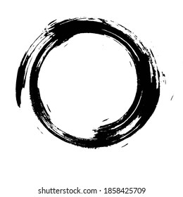 Grunge Circle Zen Brush Stroke