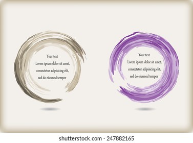 Grunge circle.Abstract round shape.Vector design template.