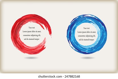 Grunge circle.Abstract round shape.Vector design template.