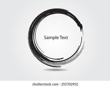 Grunge circle.Grunge frame.Abstract round shape.Vector design template.