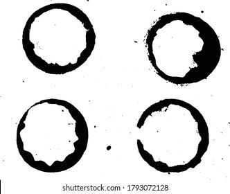 Grunge Circle.Grunge Round Shape. Abstract  round frame design. Grunge circle, grunge round shape,  banner stroke with black color isolated on transparent  background, eps 10