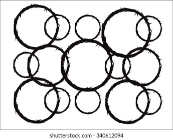 Grunge circles black.Grunge frames.Vector illustration.