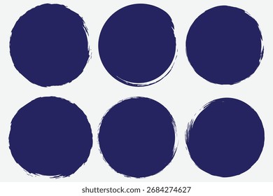 Grunge circles brush set. Set of paint brush stroke and abstract grunge banner for graphic background decoration. Watercolor splatter, ink splash and creative shape for social media. eps 10