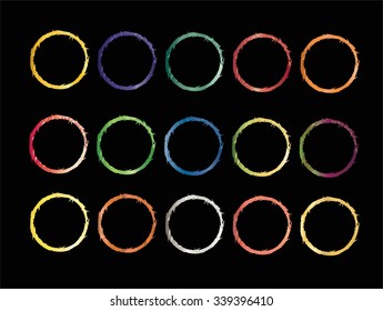 Grunge circles colorful.Grunge frames.Vector illustration.