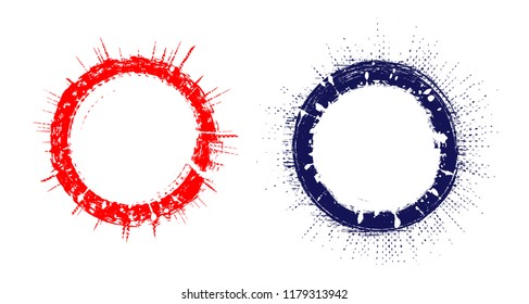 Grunge circles design elements.Vector illustration.
