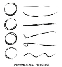 grunge circles and hand drawn underlines