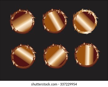 Grunge circles metal colorful.Grunge frames.Vector illustration. 