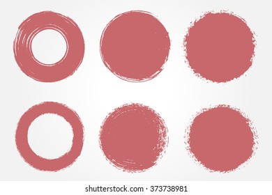 Grunge circles. Grunge round frames. Vector illustration.