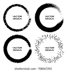 Grunge circles round frames vector illustration