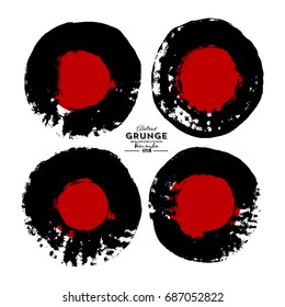 Grunge circles. Grunge round shapes. Vector illustration.