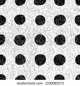 Grunge circles, seamless pattern, shades of gray, vector design