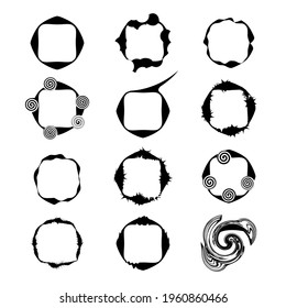 Grunge circles set.Grunge round frames.Vector illustration.