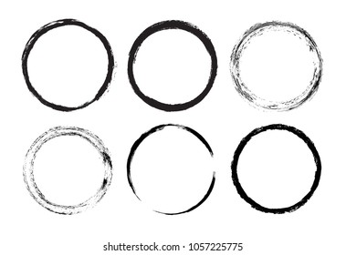 Grunge Circles Set.Vector grunge round shapes.