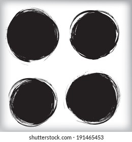 Grunge circles . Vector stamp texture