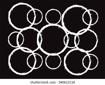Grunge circles white.Grunge frames.Vector illustration.