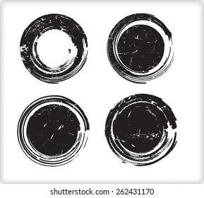 Grunge circles.Abstract round  shapes.Grunge frames.Vector design template.