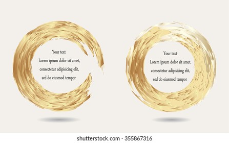 Grunge circles.Golden round shapes.Vector illustration.