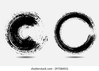Grunge circles.Grunge round frames.Vector illustration.