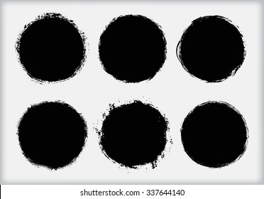 Grunge circles.Grunge round frames.Vector illustration.