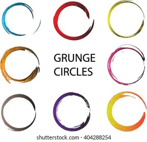 Grunge circles.Grunge round frames.Vector illustration.
