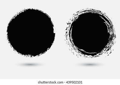 Grunge círculos.Grunge fotogramas redondos.Ilustración vectorial.