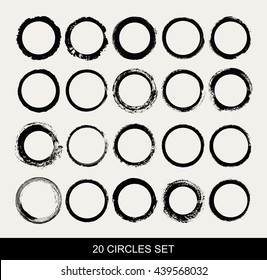 Grunge circles.Grunge round shapes.Vector template.