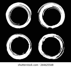 Grunge circles.Round grunge frames.Abstract vector template. 