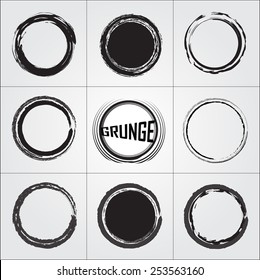 Grunge circles.Round grunge frames.Grunge shapes vector.