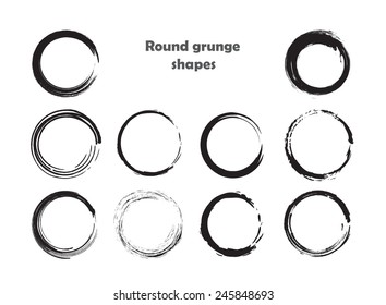 Grunge circles.Round shapes.Vector design elements.