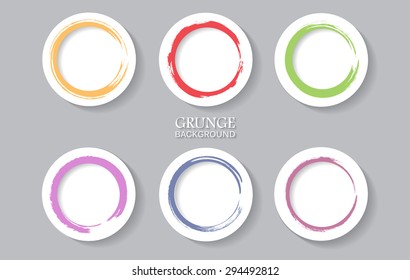 Grunge circles.Round grunge shapes.Vector illustration.