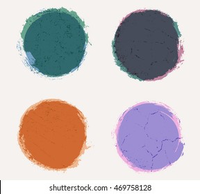 Grunge circles,round shapes.Vector illustration.
