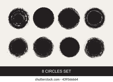 Grunge circles.Vector round shapes.