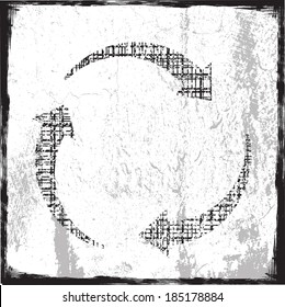 Grunge circular arrows