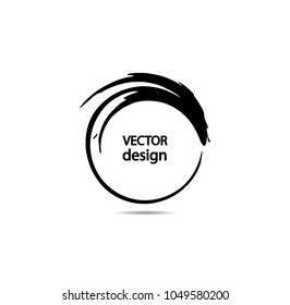 Grunge circular arrows , scribble design element . vector