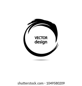 Grunge circular arrows , scribble design element . vector