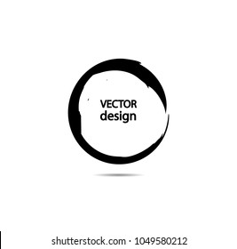 Grunge circular arrows , scribble design element . vector