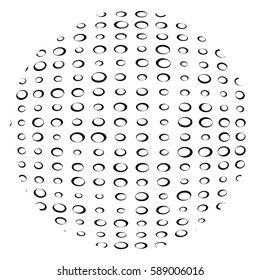 Grunge circular overlay texture. Distress round background. Logo, icon, button, label, cover template. EPS10 vector.