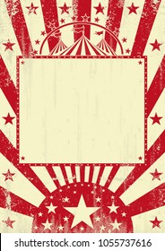 Un afiche de circo gris para usted con un marco vacío para su mensaje