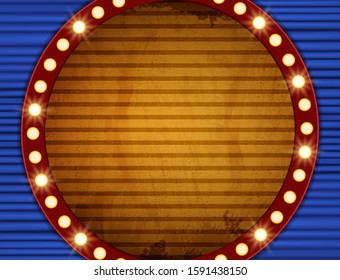 Grunge circus vintage retro background. Design for presentation, concert, show. Vector illustration