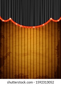 Grunge circus vintage retro background. Design for presentation, concert, show. Vector illustration